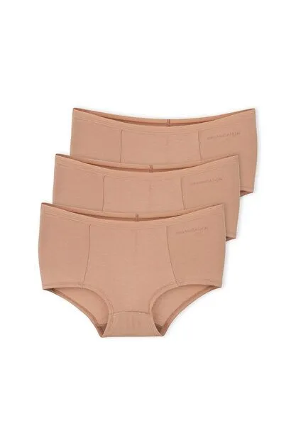 ORGANICATION ORGANICATION BLAIRE | Boyshorts Panty aus Bio-Baumwolle und TENCEL Modal im 3er-Pack, Beige, – Produktbild 1 von 4