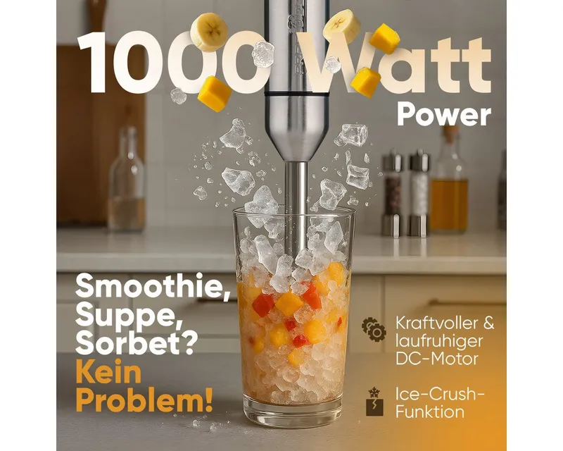 ProfiCook ProfiCook Stabmixer PC-SM 1317, Stabmixer 1000W, extra langer Mixstab, DC-Motor – Produktbild 4 von 6