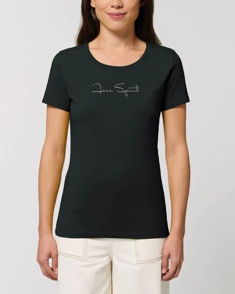 Human Family Human Family Bio Damen Rundhals T-Shirt "Amare - Free Spirit", Schwarz, – Produktbild 1 von 2