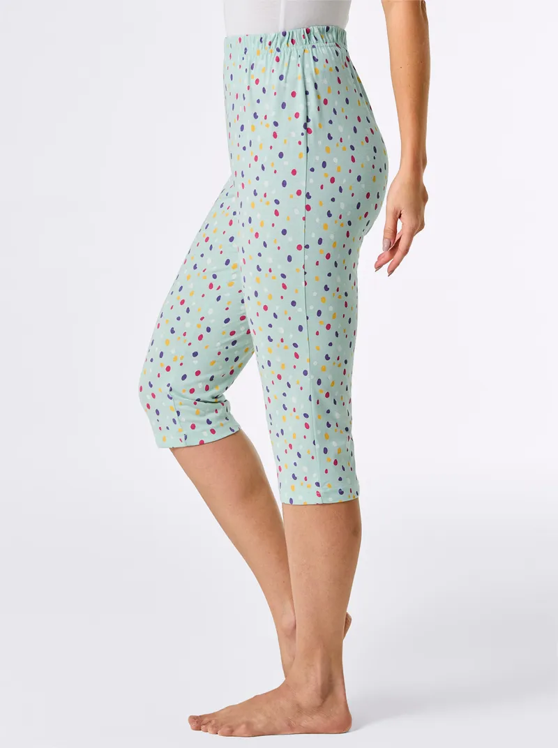 wäschepur Capri-Hose, Kalkmint-bedruckt, – Produktbild 1 von 2