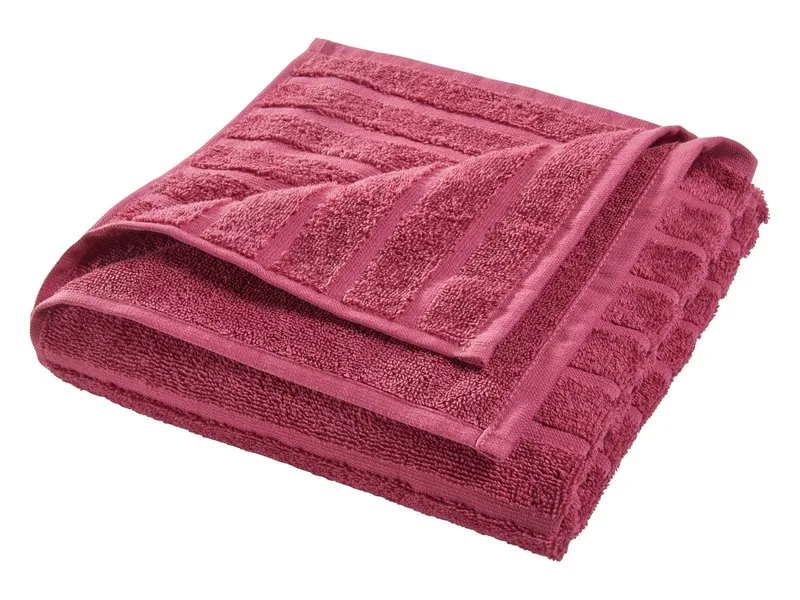HANS NATUR Handtuch Bio-Baumwolle Frottee Streifen fliederbeere Maße 50 x 100 cm, Lila, – Produktbild 1 von 2
