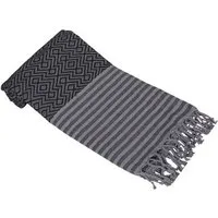 A&R Textile A&R Textile A&R Hamamtuch Saunatuch Strandtuch Badetuch "Kusadasi" Handtuch mehrfarbig 100 x 180 cm, Schwarz/grau, – Produktbild 1 von 1
