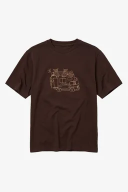 KnowledgeCotton Apparel KnowledgeCotton Apparel Herren vegan T-Shirt Frontprint Chocolate Torte Braun – Produktbild 1 von 1