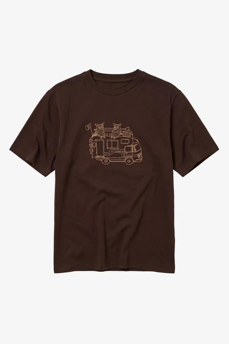 KnowledgeCotton Apparel KnowledgeCotton Apparel Herren vegan T-Shirt Frontprint Chocolate Torte Braun, Braun, – Produktbild 1 von 2