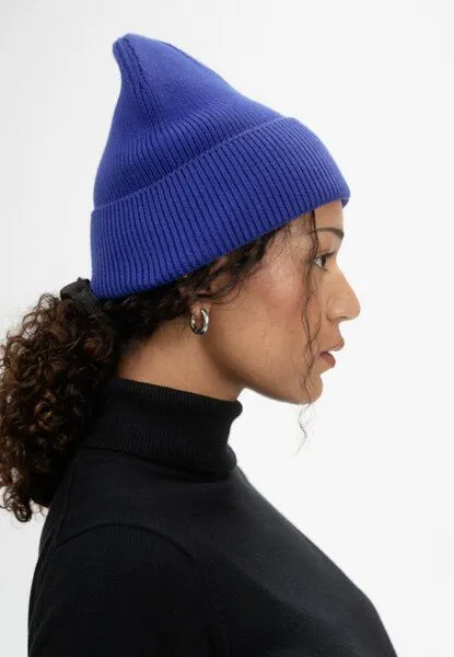 MELA MELA Rippstrick Mütze Style KALI aus 100% Bio-Baumwolle, Bold blue, – Produktbild 3 von 4