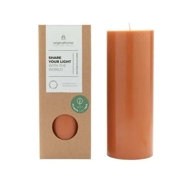 Originalhome Originalhome Geruchsneutrale Stumpenkerze – vegan & fair., Braun (cognac), – Produktbild 1 von 4