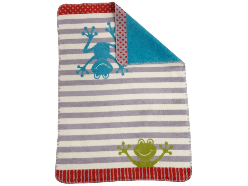 Richter Textilien Richter Textilien Babydecke Bio-Baumwolle Froschi 75 x 100 cm, Mehrfarbig, – Produktbild 2 von 2