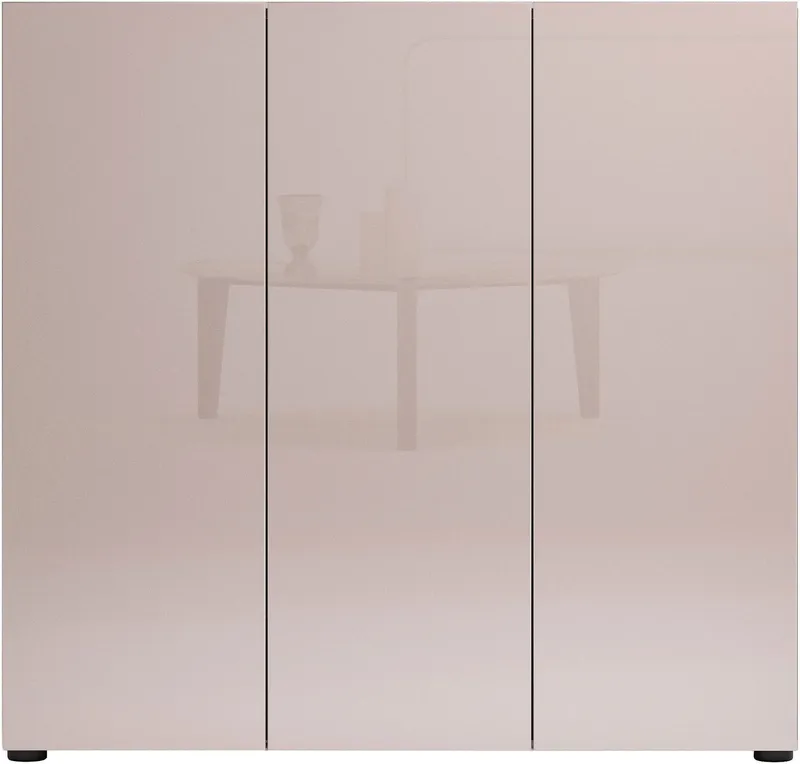 Home affaire Schuhschrank MISTER- Schuhregal, Made in Italy, 12 Fächer, 10 Einlegeböden (120x34x114 cm) Komplett in Hochglanz lackiert, mit Platz für ca. 24 paar Schuhe, Beige, – Produktbild 1 von 5