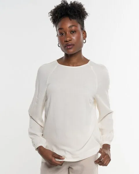 Alma & Lovis Alma & Lovis Legeres Blusenshirt aus fließendem EcoVero | Raglanbluse, Floral white (weiss), – Produktbild 1 von 4