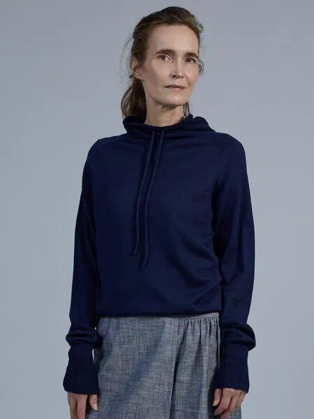 Susan's Fashion Susan's Fashion Damen Hoodie Karlie aus Biomerinowolle, Blau, – Produktbild 4 von 4