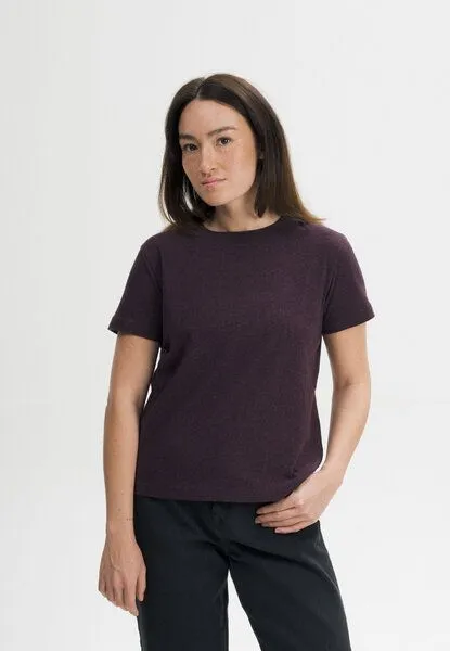 MELA MELA T-Shirt Style KHIRA aus 100% Bio-Baumwolle, Elderberry melange, – Produktbild 1 von 4