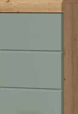 Inn.Furn Hochschrank Shawn (Badschrank in Salbei und Artisan Eiche, 2-türig, 37 x 191 cm) 6 Fächer, mit Vollauszug – Produktbild 1 von 1