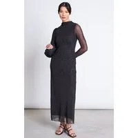 JAN N JUNE JAN 'N JUNE Damen vegan Kleid Zaldi Mesh Dark Leo – Produktbild 1 von 1