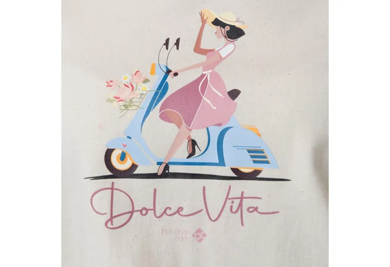 Bavarian Caps Bavarian Caps T-Shirt Bavarian Caps T-Shirt "Dolce Vita: Roller" - natur (T-Shirt, T-Shirt) BC Logo, Beige, – Produktbild 3 von 4
