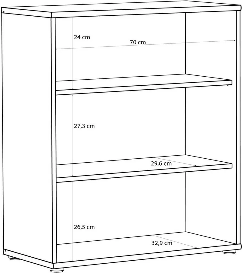 FORTE Regal Tempra, Mehrzweckregal breit, Höhe 111,1cm, 2 Ablageböden, Breite 73,7 cm, Beige, – Produktbild 8 von 8