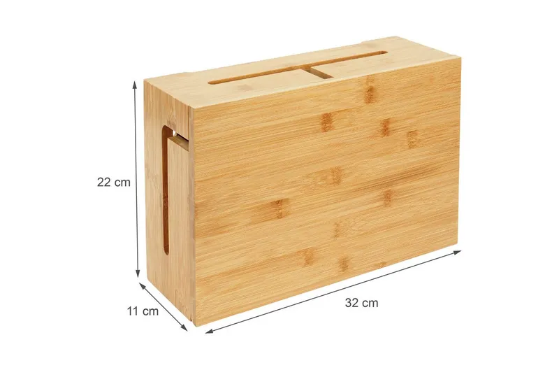 RELAXDAYS RELAXDAYS Kabelbox Bambus Kabelbox mit Magnetdeckel, (17-tlg), Braun, – Produktbild 4 von 5