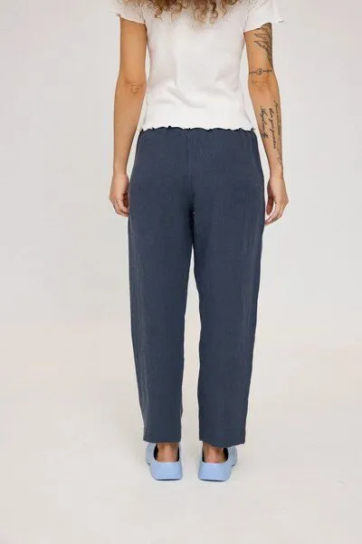 Mazine Mazine Hose - Straight Leg Linen Pants - aus 100% Leinen, Ink blue (blau), – Produktbild 3 von 4