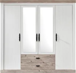 Home affaire Drehtürenschrank Florenz Landhausschrank,rustikale Metallgriffe mit feinen Verzierungen Kleiderschrank mit Spiegel Schlafzimmerschrank BESTSELLER Garderobe – Produktbild 1 von 1