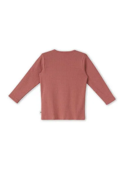 Leela Cotton Leela Cotton Kinder Ripp Langarmshirt aus 100% kba-Baumwolle 2068, Dunkel mauve, – Produktbild 2 von 3