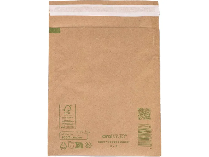aroFAIR aroFAIR Papierpolster-Versandtasche 170 x 225 mm, für DIN A5, Gr. 3/C – Produktbild 1 von 1