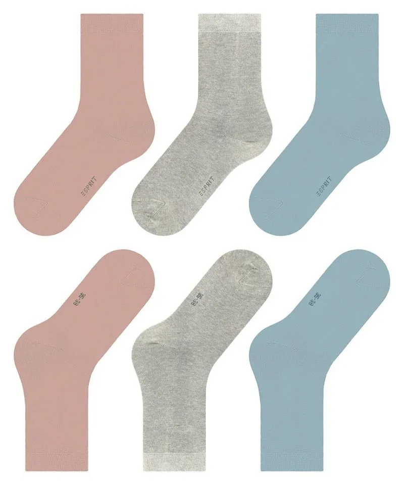 Esprit Socken Esprit Solid-Mix 3-Pack Damen (3-Paar) aus Biobaumwolle, Bunt, – Produktbild 5 von 5