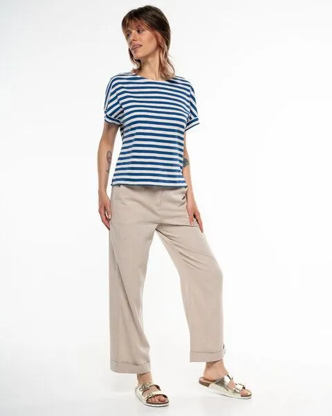 Alma & Lovis Alma & Lovis Lässiges Ringel T-Shirt aus Organic Cotton | Ringel Shirt, Azur (blau-weiss), – Produktbild 2 von 4