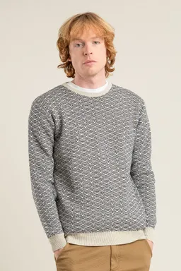 KOMODO KOMODO Herren vegan Pullover Hakku Schwarz / Creme – Produktbild 1 von 1