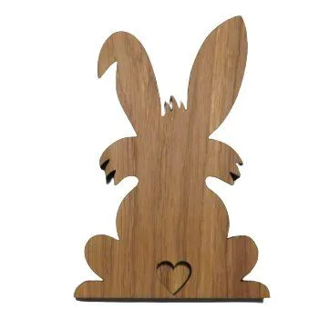 ReineNatur ReineNatur Osterhase aus Schichtholz – Eichenholz geölt – Größe: 16,5 x 10,5 x 1 cm – Produktbild 3 von 3