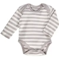 HANS NATUR Baby Langarmbody Bio-Baumwolle grau-off white Gr.86/92 – Produktbild 1 von 1