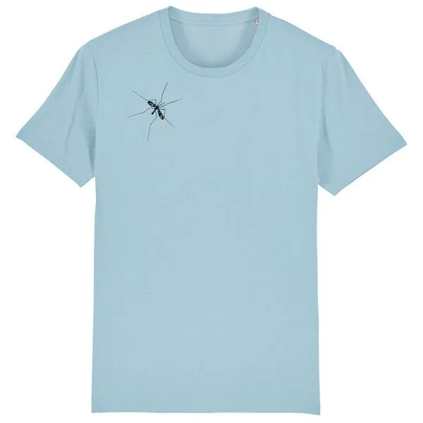 Spangeltangel Spangeltangel T-Shirt "Schnake", Männershirt, Herrenshirt, bedruckt, Siebdruck, T-Shirt, Bio-Baumwolle, Hellblau, – Produktbild 1 von 4
