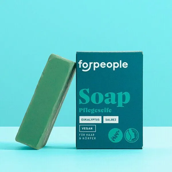 forpeople forpeople Feste Pflegeseife - Eukalyptus & Salbei – Produktbild 1 von 4