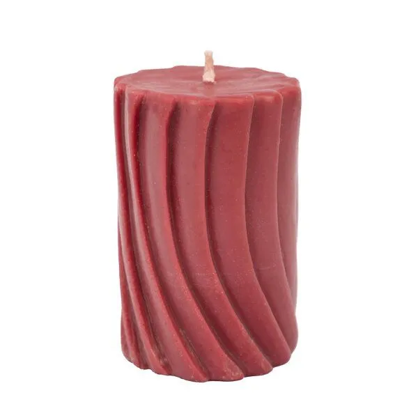 El Puente El Puente Stumpenkerze | Fair Trade & Handmade aus Indien, Rot, – Produktbild 1 von 1