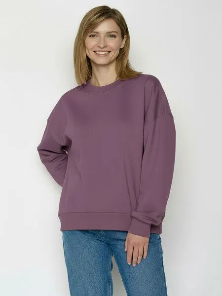 GreenBomb GREENBOMB Basic Core - Lässiges Sweatshirt aus Bio-Baumwolle / GOTS / Fair & Vegan, Lila (moorberry), – Produktbild 1 von 4