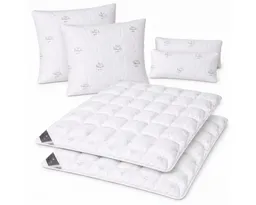 SEI Design Microfaserbettdecke Bettset SWAN 6-tlg Winterdecke 2x 135x200 + Kissen 2x 80x80+ 2x 40x80, Füllung: daunenähnliches Gefühl, 80x80 – Produktbild 1 von 1