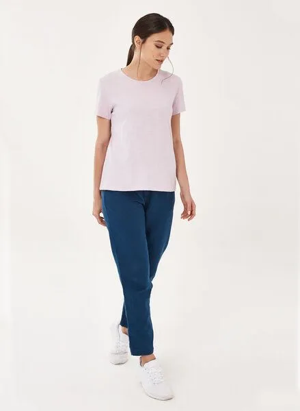 ORGANICATION ORGANICATION Basic T-Shirt aus Bio-Baumwolle, Lavender, – Produktbild 2 von 4