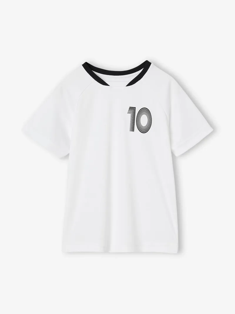 Vertbaudet Jungen T-Shirt mit Fußballmotiv, Weiß, – Produktbild 2 von 4