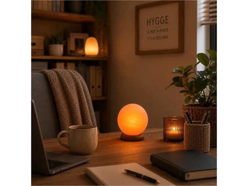 Wagner Life Design Beleuchteter Salzkristall "Planet" Durchmesser ca. 14 cm, Gewicht ca. 3 kg, Orange, – Produktbild 2 von 2
