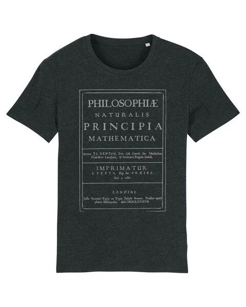 UNIPOLAR Unipolar Physik T-Shirt | Principia Mathematica, Heather black denim, – Produktbild 1 von 2