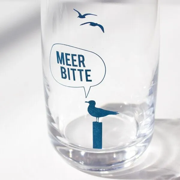 Bow & Hummingbird Bow & Hummingbird Kristallglas, Longdrinkglas "Meer Bitte Möwe" made in EU – Produktbild 2 von 4