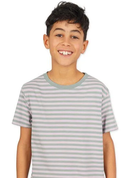 Band of Rascals Band of Rascals Striped T-Shirt, Chinois-green-faded-pink, – Produktbild 2 von 3