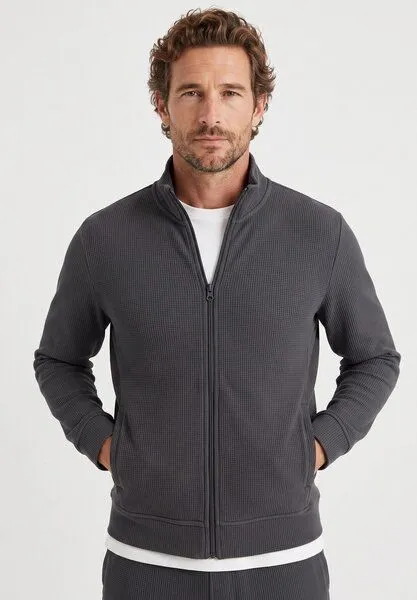 ORGANICATION ORGANICATION JORRIN | Waffel-Jacke aus Bio-Baumwolle & recyceltem Polyester, Grey, – Produktbild 1 von 5
