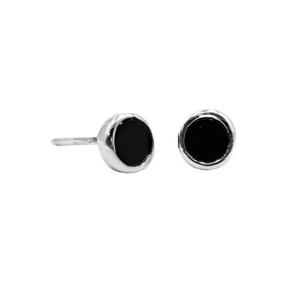 pakilia pakilia Obsidian runder Ohrstecker 'Redondo Obsidiana' – Produktbild 1 von 1