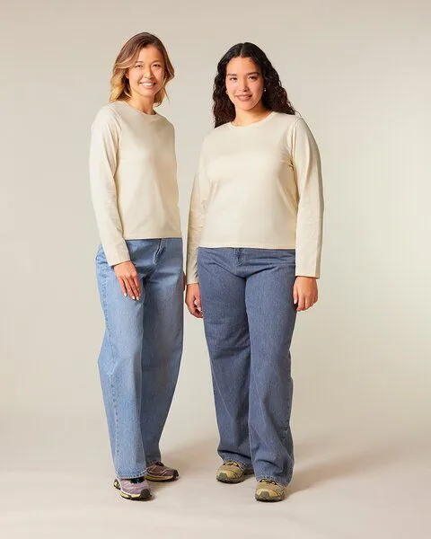 YTWOO YTWOO Basic Damen Langarmshirt aus 100% Biobaumwolle, Herbstbraun, – Produktbild 4 von 4
