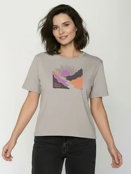 GreenBomb GREENBOMB River Sundown Nova - Kastiges T-Shirt aus Bio-Baumwolle / hochwertiger Print / GOTS / Fair & Vegan – Produktbild 1 von 1