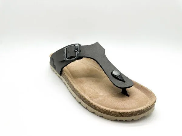 thies Vegane thies ® Eco Bio Thong Sandale aus rec. PET mit Kork-Tieffussbett MEN, Stonehenge, – Produktbild 2 von 4