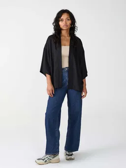 Yahmo Yahmo Damen vegan Kimono Gerda Schwarz – Produktbild 1 von 1