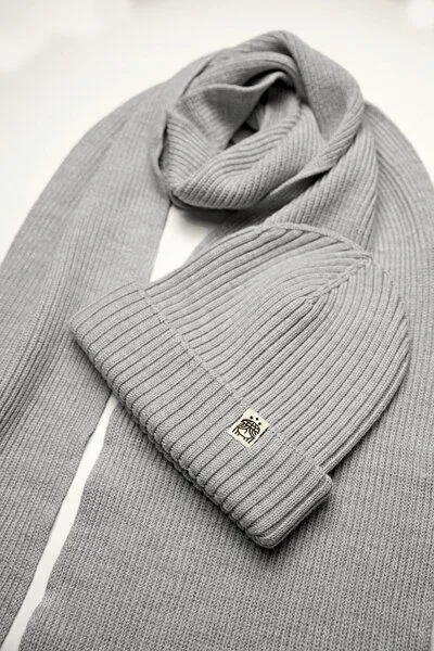 Kiwistories Strickmütze Merinowolle, Grau, – Produktbild 2 von 2