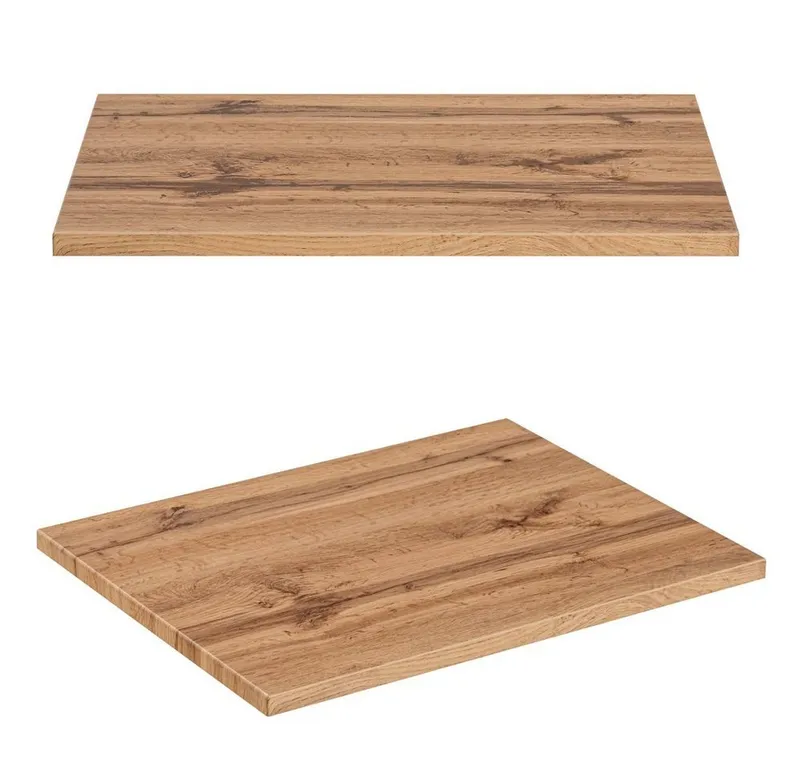Lomadox Waschtisch XANTEN-56, anthrazit, Wotaneiche Nb., schwarze Rillen, Waschtischplatte, Braun|grau, – Produktbild 4 von 5