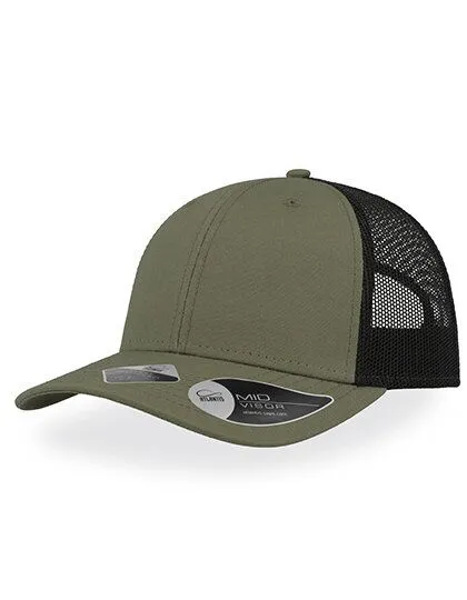 Atlantis Headwear Atlantis Headwear Recy Three Recycled Cap Mesh Rückseite 100% recycltes Polyester recyclte Baumwolle, Oliv / schwarz, – Produktbild 1 von 2