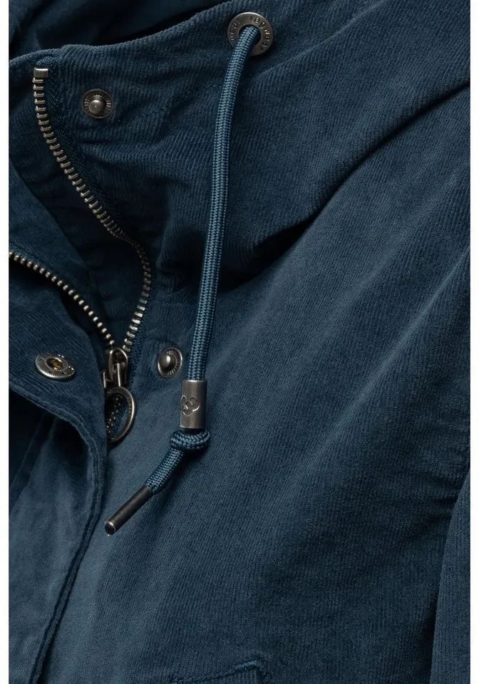 ragwear ragwear Kurzmantel Cannas Cordy YOUMODO Übergangsmantel in Kord-Optik mit Kapuze, Blau, – Produktbild 5 von 5